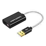 USB-auf-3,5-mm-Adapter, externe Stereo-Soundkarte für PC/Laptop, Mikrofon-unterstützter...