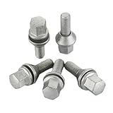 Kompatibel mit Dacia 5 teilige Radschrauben Radnabenschraube M12 x 1,5 Sechskant 17 mm Länge 57 mm...