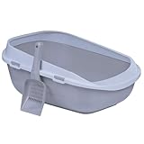 Katzentoilette XXL Jumbo Schale 65 cm graubeige inkl. Schaufel