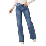 Nina Carter P211 Damen Tall Bootcut Jeans High Waist Schlaghosen Stretchjeans Jeanshosen Used-Look,...