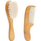 Baby Haarbürste Set für Neugeborene Mini Holz Babybürste und Kammset Weiches und sanftes...