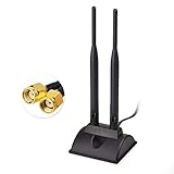 Eightwood WiFi Antenne 2.4G / 5.8G Dual Frequency Magnetic 6dBi RP-SMA Adapter 2m...