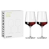 RITZENHOFF 6111005 Rotweinglas 500 ml - Serie Lichtweiss – 2 Stück im Geschenk-Set -...