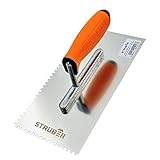 STRÜBER Zahnkelle 4mm (270 x 130 mm/Zahnung 4x4mm) - Profi Zahnglättekelle aus rostfreiem...