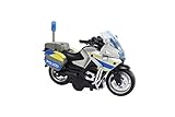 Kids Globe Polizeimotorrad (Einsatzfahrzeug mit Licht + Sound, Motorrad mit Rückzugsmotor,...