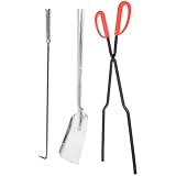 MUELODSIC Dickes Gusseisen Ascheschaufel mit Feuerzange und Feuerhaken Kompakt und Robust für Kamin...