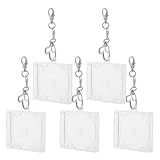 FOMIYES Transparente Kleiner CD Schlüsselanhänger 5 Stück aus Acryl mit Herzförmigem Verschluss...