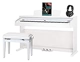 Classic Cantabile DP-50 WM E-Piano SET (Digitalpiano mit Hammermechanik, 88 Tasten, 2 Anschlüsse...