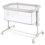 Ezebaby Beistellbett, 2 in1 Baby Bett ab Geburt bis 9 kg, Zustellbett 7 Höhenverstellung, mit...