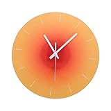 TOPPERFUN Gradienten Glaswanduhr einfach hängend Leise Uhr modern Wanduhr tickt Nicht dekorative...