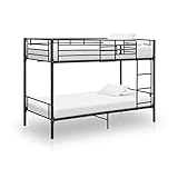 Hommdiy Etagenbett Stockbett Hochbett Etagenbettgestell Schwarz Metall 90×200 cm