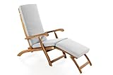 PRESTIGE HOME LIVING OUTDOOR Ergonomische Sonnenliege, Saunaliege aus Akazienholz, 149 x 56 x 96 cm,...
