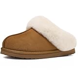 Litfun Fuzzy Hausschuhe für Damen Fluffy Memory Foam Wildlederslipper mit Kunstfellkragen...
