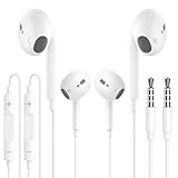 2 Pack In-Ear Kopfhörer mit Kabel, 3,5mm Klinke Ohrhörer mit Mikrofon und Lautstärkeregler, Noise...