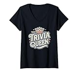 Damen Nachtbar Queen für Quizspiele T-Shirt mit V-Ausschnitt