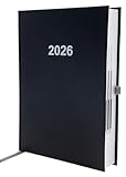 Buchkalender Chefplaner A5 1 Tag 1 Seite auch sonntags (2026 schwarz)