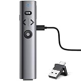 HELLCOOL USB C Presenter, 2.4 GHz Kabellose Presenter mit Laserpointer, Wiederaufladbare Rot Pointer...