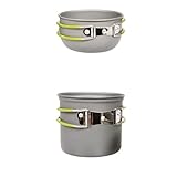 Tomotato Camping Cookware Mess Kit, 1-2 Person Topf und Pfanne Set für Camping Hiking Picnic,...
