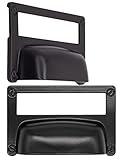 Fuxxer® 2x Etiketten-Fenster, Metall-Griffe, Schwarz Antik Optik, 81x50 mm, 2er Set