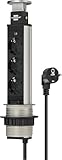 Brennenstuhl Tower Power Tischsteckdosenleiste 3-Fach (versenkbare Steckdosenleiste,...