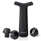 Deiss PRO Vakuum-Pumpe Wein Saver mit 3 and Deiss PRO Silikon-Weinflaschenverschluss-Set (Standart...