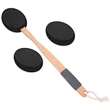 CLISPEED Holzgriff EVA Duschbürste Rücken Lotion Applikator mit Ersatzköpfen Ergonomisch Langer...