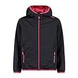 CMP, Softshell jacket with fixed hood, ANTRACITE-FRAGOLA, 164
