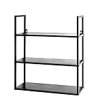 HAKU Möbel Wandregal schwarz, Metall - Maße: B 50 cm x H 58 cm x T 20 cm, Style: Modern