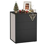 VASAGLE Nachttisch, Toolless-Technologie, superschnelle werkzeuglose Montage, Beistelltisch 3...