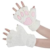 YUXIANLB Katzenpfoten Handschuhe Ohne Finger Süße Bärenpfoten Hand Süße Katzenpfoten Handschuhe...