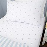 Bianca Mini Star & Stripes Spannbettlaken für Kinder, Baumwolle, Blau