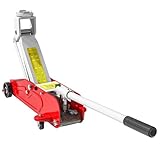 HOMCOM Hydraulischer Wagenheber 2t, Kompakter Rangierwagenheber mit 360° Rollen Überlastschutz,...