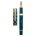Hongdian N7 Blue Peacock Resin Kolben Füllfederhalter, Iridium feine Feder, klassischer Stift,...