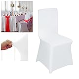 LILIIN 50 Stück weiß Universell Stuhlhussen Stuhl für Esszimmerstühle, Spandex-Stuhlhussen für...