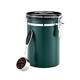 BUCOMTU 1,8 Liter Edelstahl Kaffeedose Luftdicht mit Datumsanzeige und Edelstahlschaufel...
