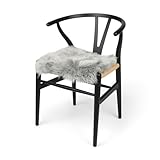 Nordic Sheep Lammfell Kissen 40x40 cm | Weiches Fell für Stühle & Sofa | Gemütliches Sitzkissen &...