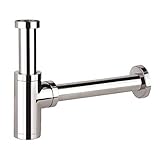 Messing Design Siphon, Keymark Universal Siphon für Waschbecken & Waschtisch, mit 200 Tauchrohr...