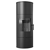 KRATKI Kaminofen aus Stahl Rollo bereit Satz Ø 150 7 kW mit Raumluftunabhängig, Blass Verkleidung,...