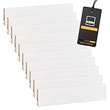 Vorteilspack Sockelleiste Mega – Weiß folierte MDF Fußbodenleiste KGM – Maße: 2400 x 16 x 58...