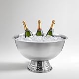 Spetebo Edelstahl Champagnerschale im edlen Design - 40 cm - Sektkühler für bis zu 6 Flaschen -...