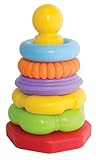 Simba 104018158 - ABC Ringpyramide, Steckspiel, 6 Teile, 20cm, 5 Ringformen, Steckboden schaukelt,...