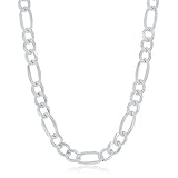 Silberkette – Figaro für Damen und Herren, echtes 925er Sterlingsilber, hergestellt in Italien,...