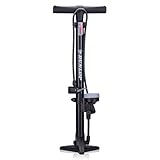 Dunlop Fahrradpumpe mit Manometer - Luftpumpe Fahrrad mit 2 Adaptern - für Alle Ventile - Dunlop,...