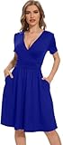 Sommerkleider für Damen 2025, lässiges Wickelkleid, V-Ausschnitt, kurzärmelig, Urlaub,...