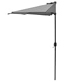casa.pro Halbschirm Eger Ø300cm Halb-Sonnenschirm Balkonschirm Kurbelschirm Schirm Halbrund Stahl...