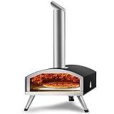 VEVOR Tragbarer Pizzaofen Outdoor 304,8 mm, Gas Holzpellets Holzkohle Pizzaofen, Edelstahl...