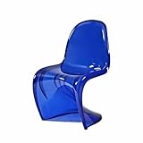Moderner Acryl-Stuhl – Armloser S-förmiger Freischwinger Akzentstuhl für Küche und Esszimmer,...