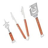 Grillbesteck Set, Edelstahl – Multifunktionales Grillzubehör mit Grillspachtel, Grillzange und...