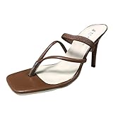 Woaikeyu Modische Damen-Sandalen, hoher Absatz, Hausschuhe für Damen, Sommer, Schnürung, große...