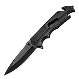 Joa 2x klein klappmesser multi camping taschenmesser metall tanto edc stahl messer schwarz faltbar...